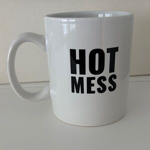STATE OF GRACE White Mug with 'Hot Mess' Print large ceramic coffee cup